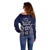 FSM Chuuk States Off Shoulder Sweater Micronesia Six 9 One Polynesian Tribal Pattern