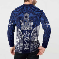 FSM Pohnpei States Button Sweatshirt Micronesia Six 9 One Polynesian Tribal Pattern