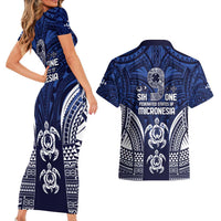 FSM Pohnpei States Couples Matching Short Sleeve Bodycon Dress and Hawaiian Shirt Micronesia Six 9 One Polynesian Tribal Pattern LT9 - Polynesian Pride