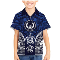 FSM Pohnpei States Family Matching Mermaid Dress and Hawaiian Shirt Micronesia Six 9 One Polynesian Tribal Pattern LT9 Son's Shirt Blue - Polynesian Pride