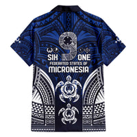 FSM Pohnpei States Family Matching Off The Shoulder Long Sleeve Dress and Hawaiian Shirt Micronesia Six 9 One Polynesian Tribal Pattern LT9 - Polynesian Pride