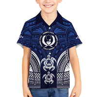 FSM Pohnpei States Family Matching Off Shoulder Maxi Dress and Hawaiian Shirt Micronesia Six 9 One Polynesian Tribal Pattern LT9 Son's Shirt Blue - Polynesian Pride