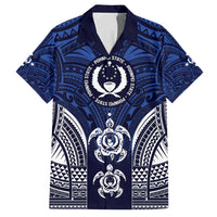 FSM Pohnpei States Family Matching Tank Maxi Dress and Hawaiian Shirt Micronesia Six 9 One Polynesian Tribal Pattern LT9 Dad's Shirt - Short Sleeve Blue - Polynesian Pride