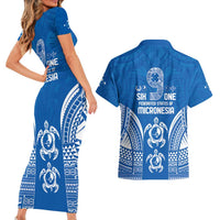 FSM Yap States Couples Matching Short Sleeve Bodycon Dress and Hawaiian Shirt Micronesia Six 9 One Polynesian Tribal Pattern LT9 - Polynesian Pride