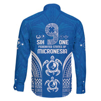 FSM Yap States Family Matching Off The Shoulder Long Sleeve Dress and Hawaiian Shirt Micronesia Six 9 One Polynesian Tribal Pattern LT9 - Polynesian Pride