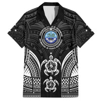 FSM Micronesia Six 9 One Family Matching Off The Shoulder Long Sleeve Dress and Hawaiian Shirt Polynesian Tribal Pattern LT9 Dad's Shirt - Short Sleeve Black - Polynesian Pride