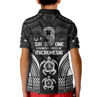FSM Micronesia Six 9 One Kid Polo Shirt Polynesian Tribal Pattern