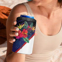 American Samoa Flag Day Since 1900 4 in 1 Can Cooler Tumbler Samoa Muamua Le Atua Tropical Flowers LT9 - Polynesian Pride