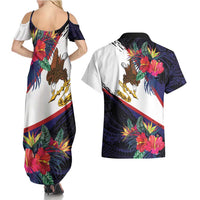 American Samoa Flag Day Since 1900 Couples Matching Summer Maxi Dress and Hawaiian Shirt Samoa Muamua Le Atua Tropical Flowers LT9 - Polynesian Pride
