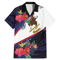 American Samoa Flag Day Since 1900 Family Matching Mermaid Dress and Hawaiian Shirt Samoa Muamua Le Atua Tropical Flowers LT9 Dad's Shirt - Short Sleeve Blue - Polynesian Pride