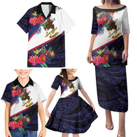 American Samoa Flag Day Since 1900 Family Matching Puletasi and Hawaiian Shirt Samoa Muamua Le Atua Tropical Flowers LT9 - Polynesian Pride