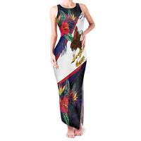 American Samoa Flag Day Since 1900 Family Matching Tank Maxi Dress and Hawaiian Shirt Samoa Muamua Le Atua Tropical Flowers LT9 Mom's Dress Blue - Polynesian Pride