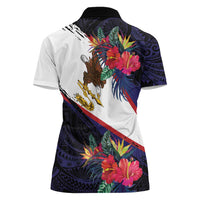 American Samoa Flag Day Since 1900 Women Polo Shirt Samoa Muamua Le Atua Tropical Flowers LT9 - Polynesian Pride