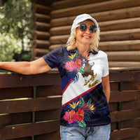 American Samoa Flag Day Since 1900 Women Polo Shirt Samoa Muamua Le Atua Tropical Flowers LT9 - Polynesian Pride