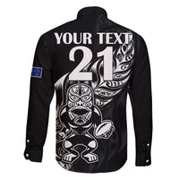 New Zealand Rugby Custom Family Matching Off Shoulder Short Dress and Hawaiian Shirt Opango All Black Fern LT9 - Polynesian Pride