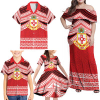 Personalised Kolisi Tonga College Atele Family Matching Off Shoulder Maxi Dress and Hawaiian Shirt Polynesian Ngatu Tribal LT9 - Polynesian Pride