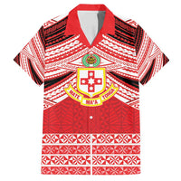 Personalised Kolisi Tonga College Atele Family Matching Puletasi and Hawaiian Shirt Polynesian Ngatu Tribal LT9 Dad's Shirt - Short Sleeve Red - Polynesian Pride