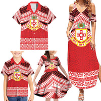 Personalised Kolisi Tonga College Atele Family Matching Summer Maxi Dress and Hawaiian Shirt Polynesian Ngatu Tribal