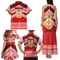 Personalised Kolisi Tonga College Atele Family Matching Tank Maxi Dress and Hawaiian Shirt Polynesian Ngatu Tribal