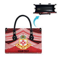 Personalised Kolisi Tonga College Atele Leather Bag Polynesian Ngatu Tribal - Polynesian Pride
