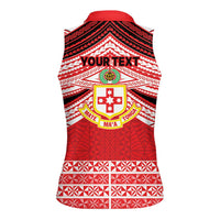 Personalised Kolisi Tonga College Atele Women Sleeveless Polo Shirt Polynesian Ngatu Tribal LT9 - Polynesian Pride