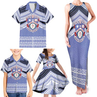 Personalised Tonga Apifoou College Family Matching Tank Maxi Dress and Hawaiian Shirt Polynesian Ngatu Tribal