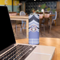 Personalised Tonga Apifoou College Skinny Tumbler Polynesian Ngatu Tribal LT9 - Polynesian Pride