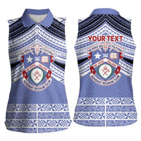 Personalised Tonga Apifoou College Women Sleeveless Polo Shirt Polynesian Ngatu Tribal LT9 - Polynesian Pride