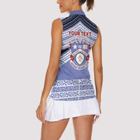 Personalised Tonga Apifoou College Women Sleeveless Polo Shirt Polynesian Ngatu Tribal LT9 - Polynesian Pride