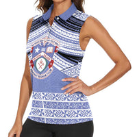 Personalised Tonga Apifoou College Women Sleeveless Polo Shirt Polynesian Ngatu Tribal LT9 - Polynesian Pride
