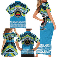 Personalised Tonga Lavengamalie College Family Matching Short Sleeve Bodycon Dress and Hawaiian Shirt Polynesian Ngatu Tribal