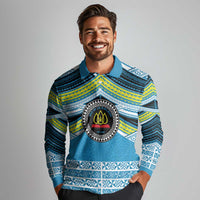 Personalised Tonga Lavengamalie College Long Sleeve Polo Shirt Polynesian Ngatu Tribal LT9 - Polynesian Pride