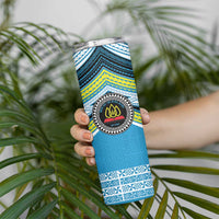 Personalised Tonga Lavengamalie College Skinny Tumbler Polynesian Ngatu Tribal LT9 - Polynesian Pride