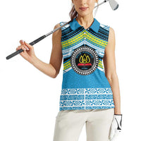 Personalised Tonga Lavengamalie College Women Sleeveless Polo Shirt Polynesian Ngatu Tribal LT9 - Polynesian Pride