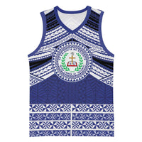 Personalised Tonga Sia'atoutai Theological College Basketball Jersey Polynesian Ngatu Tribal LT9 Unisex Blue - Polynesian Pride