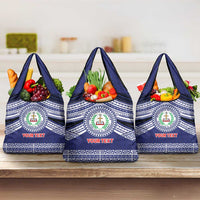 Personalised Tonga Sia'atoutai Theological College Grocery Bag Polynesian Ngatu Tribal