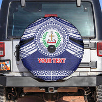Personalised Tonga Sia'atoutai Theological College Spare Tire Cover Polynesian Ngatu Tribal LT9 Blue - Polynesian Pride