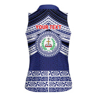 Personalised Tonga Sia'atoutai Theological College Women Sleeveless Polo Shirt Polynesian Ngatu Tribal LT9 - Polynesian Pride