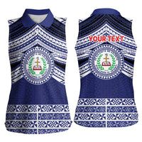 Personalised Tonga Sia'atoutai Theological College Women Sleeveless Polo Shirt Polynesian Ngatu Tribal LT9 - Polynesian Pride