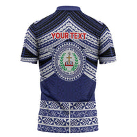 Personalised Tonga Sia'atoutai Theological College Zipper Polo Shirt Polynesian Ngatu Tribal LT9 - Polynesian Pride
