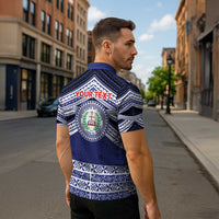 Personalised Tonga Sia'atoutai Theological College Zipper Polo Shirt Polynesian Ngatu Tribal LT9 - Polynesian Pride