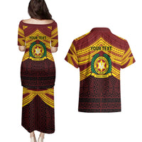 Personalised Tonga Vava'u High School Couples Matching Puletasi and Hawaiian Shirt Polynesian Ngatu Tribal LT9 - Polynesian Pride