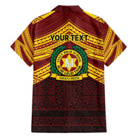 Personalised Tonga Vava'u High School Family Matching Off Shoulder Short Dress and Hawaiian Shirt Polynesian Ngatu Tribal LT9 - Polynesian Pride