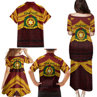 Personalised Tonga Vava'u High School Family Matching Puletasi and Hawaiian Shirt Polynesian Ngatu Tribal LT9 - Polynesian Pride