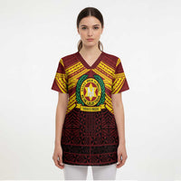Personalised Tonga Vava'u High School Scrub Top Polynesian Ngatu Tribal LT9 - Polynesian Pride