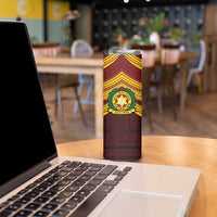 Personalised Tonga Vava'u High School Skinny Tumbler Polynesian Ngatu Tribal