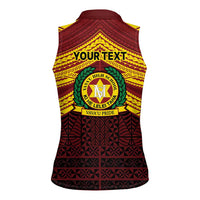Personalised Tonga Vava'u High School Women Sleeveless Polo Shirt Polynesian Ngatu Tribal LT9 - Polynesian Pride