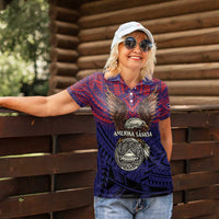 American Samoa Brave Eagle Personalized Women Polo Shirt National Flag Color