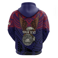 American Samoa Brave Eagle Personalized Zip Hoodie National Flag Color