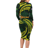 American Samoa Manua Cession Day Personalized Family Matching Long Sleeve Bodycon Dress and Hawaiian Shirt Polynesian Wave Style LT9 - Polynesian Pride